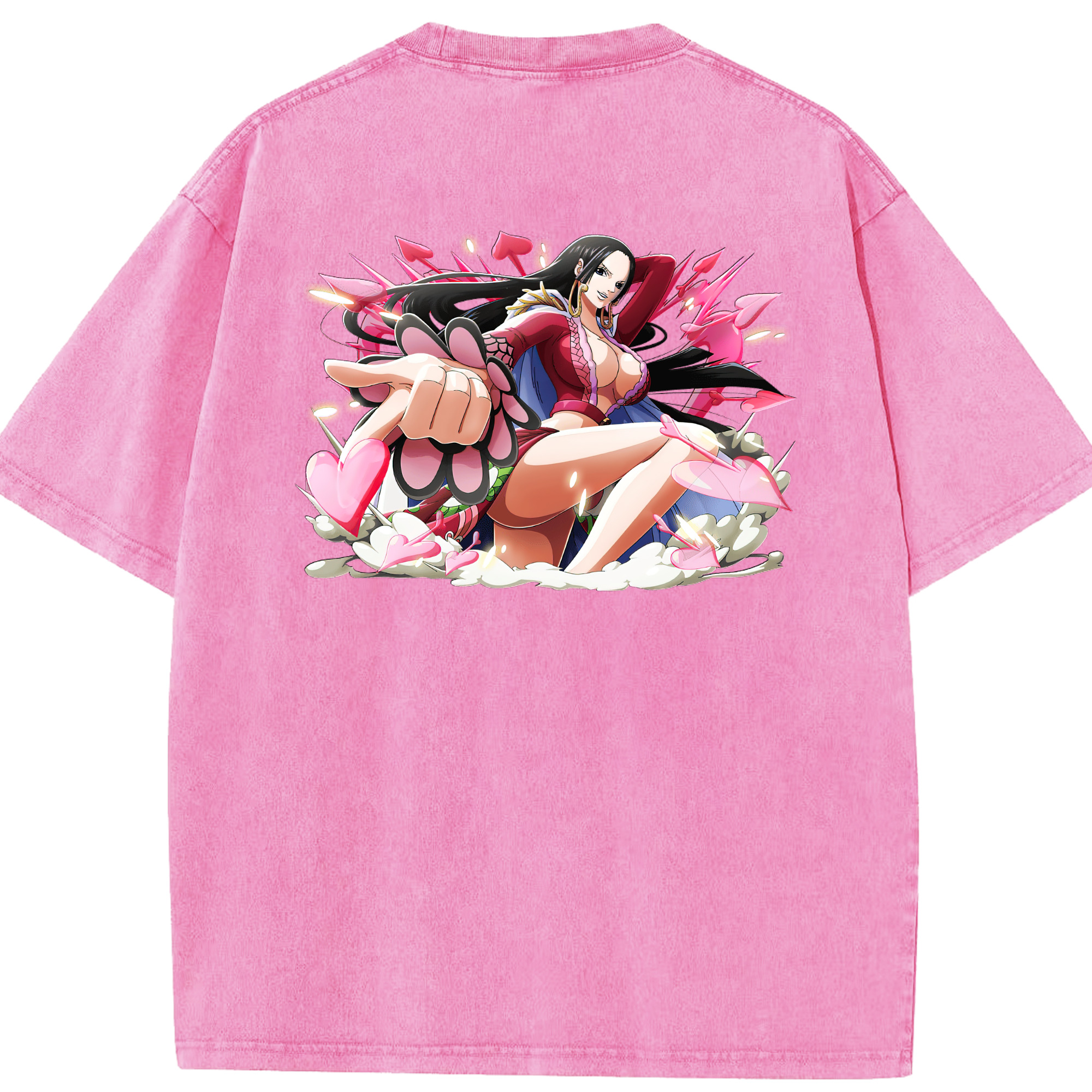ワンピース ボア・ハンコック ONE PIECE Boa·Hancock 綿100% ヴィンテージ風 半袖Tシャツ（背面プリント）